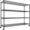 REIBII 60''W Storage Shelves 2399LBS Garage Shelving Heavy Duty with Wheels & Feet, 4 Tier Wire Shelving Adjustable Metal Shelving for Pantry Garage Kitchen Commercial Industrail, 60"W x 18"D x 65.5"H by CozyNest Decor