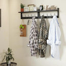 AMBIRD 34.2" Extra Long Wooden Wall Hook Rack with Shelf - Versatile and Decorative Wall-Mounted Storage with 10 Hooks for Coats, Hats, Keys, Scarves - Ideal for Entryways, Bedrooms, Closets (Black) by CozyNest Decor