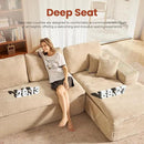 ovios 105” Modular Sectional Sofa with Thicken Seat Cushion, Cloud Couch with Deep Seat, Modern L-Shape Sofas Couches with Chaise,Upholstered Couches for Living Room Bedroom,Camel by CozyNest Decor