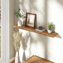 Fun Memories 48" Floating Shelves for Wall, Live Edge Solid Elm Wood Floating Shelf with Invisible Bracket, Wall Mounted Display Wooden Shelves for Bathroom, Kitchen, Bedroom, Natural Color, Set of 1 by CozyNest Decor