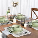 GBHOME Ceramic Dinnerware Sets for 6, 18 Pieces Stoneware Plates and Bowls Sets, Scratch Resistant Dishes, Dishwasher & Microwave Safe-Pastel Green by CozyNest Decor