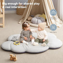 Oversized Baby Play Gym with Extra Thick Baby Play Mat – Cloud-Shaped Design, 5 Detachable Toys & Moon Pillow, Soft & Cushioned for Newborns, Promotes Sensory & Motor Development, Baby Essentials Gift by TinyTreasures Baby Boutique