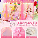 Monobeach Princess Tent Girls Large Playhouse Kids Castle Play Tent with Star Lights Toy for Children Indoor and Outdoor Games, 55'' x 53'' (DxH) by TinyTreasures Baby Boutique