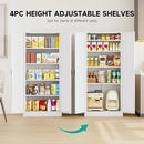 SISESOL Metal Storage Cabinet with 2 Doors and 5 Shelves,61 inch White Pantry Storage Cabinet,Large Farmhouse Pantry Cupboard for Home,Kitchen,Dining/Living Room by CozyNest Decor