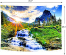 Delur Mountain Waterfall Tapestry Sunset Forest Tree Nature Landscape Tapestry Wall Hanging Tropical Sunrise Rainforest Psychedelic Scenic Headboard for Bedroom Living Room Home Decor (59.1" x 78.7") by CozyNest Decor