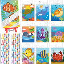 Blosssound 10 Set Pre Printed Canvas Pre Drawn Canvas Painting with Easel Kits 5" x 7" Outline Painting Panels for Beginners, DIY Craft Project, Party Favor, Home Decors(Ocean) by TinyTreasures Baby Boutique