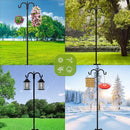 FEED GARDEN Adjustable Double Shepherds Hook for Outdoor with 5 Prong Base 108 Inch Heavy Duty Two Sided Bird Feeder Pole for Hanging Plant Baskets, Solar Light Lanterns, Wind Chimes by GreenHaven Gardens
