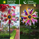 Solar Wind Spinners for Yard and Garden - 61.5 Inch 360° Metal Large Wind Sculptures Outdoor Clearance Kinetic Windmills with Vine String Shining LED Lights for Patio, Lawn Garden Decoration by CozyNest Decor