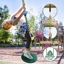 Tree Swing Climbing Rainbow Rope, Heavy Duty Swing Disc Seat Replacement for Kids with Hanging Strap and Platform Carabiners Indoor/Outdoor Playground Accessories (Green) by TinyTreasures Baby Boutique