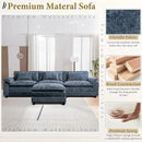 URRED Modular Sectional Sofa Comfy Cloud Couch, Modern Chenille Sofa Sleeper Deep Seat Couches with Ottoman/Pillows for Living Room (Blue, 117''- L Shape) by CozyNest Decor