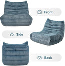 Bean Bag Chairs for Adults Giant Bean Bag Chair Memory Foam BeanBag Chair Big Bean Bag Sofa with Filler Faux Fur Fireside Beanbags Lazy Sofa for Living Room Bedroom Dorm Office (Bluegrey Plush) by CozyNest Decor