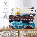 CASAAGUSTO Boho Sherpa Throw Blanket, Aztec King Size Blanket, Ultra Soft, Warm, Cozy, Plush, Thick Fleece Bohemian Throw Blanket for Couch, Bed, Sofa (Aqua 108 * 90 Inch) by CozyNest Decor