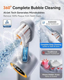RANVOO [Vibrating & Flossing 2-in-1 AirJet Bubble Sonic Electric Toothbrush, 100% Plaque Removal, Whiter for Adult Protect Gum Orthodontic Teeth Clean Rechargeable Gift with 2 Soft Brush Heads White by CozyNest Decor