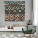 HZOHNAGO Aztec Tapestry Turquoise Blue and Brown and Native American Tribal Pattern Printed Wall Tapestry Wall Hanging for Bedroom Living Room Dorm 60" W x 60" H by CozyNest Decor