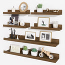 Axeman Picture Ledge Shelf, Floating Shelves for Wall Decor Storage Set of 6, 24 inch Floating Wall Mounted Shelves, Wall Shelves with Lip for Living Room, Bedroom, Nursery, Bathroom, Kitchen, Walnut by TinyTreasures Baby Boutique