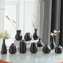 JOJUNO Black Bud Vases, Small Ceramic Vase Set of 11, Mini Pottery Vases for Flowers, Decorative Pieces for Home Modern Decor, Boho Decor, Chic Accents for Living Room Dining Table Shelves by GreenHaven Gardens
