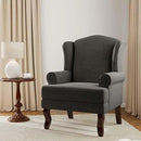 Accent Chair, High Back Upholstered Armchair with High Resilience Sponge & Wood Legs, Mid-Century Modern Comfy Single Sofa Reading Chairs for Living Room, Bedroom (Dark Grey, Set of 1) by CozyNest Decor