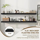 55 Inch Floating Shelves, 55"x9.25"x1.5" Inch Deep Floating Shelves for Wall, Wooden Shelves for Bathroom, Bedroom, Living Room, Black by CozyNest Decor