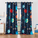 Kids Space Themed Blackout Curtains - 100% Blackout Perfect for Kids Room, Spark Kids Imagination with Vibrant Cosmos Designs, Noise Reduction, Thermal Insulated, (2 Panels W52×L96) by TinyTreasures Baby Boutique