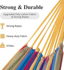 SUNCREAT Outdoor Double Hammock, Portable Tree Colorful Hammock, Colorful Stripes by GreenHaven Gardens