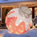 BRIGHTDECK Outdoor Christmas Ornaments, Lighted Pop-Up Outdoor Holiday Ball Decoration with 80 LED Lights, 8 Light Modes, Lighted Collapsible Holiday Decorations for Yard, Home (Pink) by CozyNest Decor