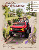 Ford Bronco 24V Ride on Toys for Boys & Girls, 2 Seater Kids Electric Car with Remote Control, Kids Ride on Truck with 4 Wheels Suspension, Led Lights, Safety Belt (24V, Red) by TinyTreasures Baby Boutique