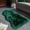 AMTOVO Faux Fur Rug, Dark Green Area Rug, Fluffy Sheepskin Rug, Fuzzy Ultra Soft 2 x 4 ft Shag Rugs for Bedroom Sofa Throw Cushion Room Decor, Sheepskin by CozyNest Decor