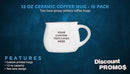 Custom Glazed Campfire Coffee Mugs 12 oz. Set of 10, Personalized Bulk Pack - Perfect for Coffee, Tea, Espresso, Hot Cocoa, Other Beverages - White by CozyNest Decor