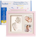 Bubzi Co Footprint & Handprint Keepsake Frame, Baby Memory Display, Nursery Decor, Baby Registry Must-Have, New Parent Gift (Ballet Pink) by TinyTreasures Baby Boutique