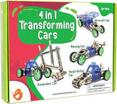 ButterflyEdufields 4in1 STEM Building Car Kits for Kids - DIY 3D Wooden Puzzle Toys, Educational STEM Gifts for Ages 6 to 12 by TinyTreasures Baby Boutique