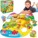 SYNARRY Dinosaur Floor Puzzles for Kids Ages 4-6, Large 45 Piece Floor Puzzles for Kids Ages 3-5, Dinosaur Puzzles for 4-8 Years Old, Dino Toys Gifts for 3 4 5 6 7 8 Years Old Boys Girls Child by TinyTreasures Baby Boutique