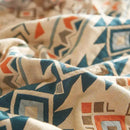 Boho Throw Blanket for Couch Sofa Bed, 100% Cotton Woven Quilt with Tassel 80”x90”, Super Soft Muslin Blanket with Patchwork Printed, Decorative Reversible Bed Blanket/Cover for All Seasons by CozyNest Decor