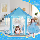 Monobeach Princess Tent Girls Large Playhouse Kids Castle Play Tent with Star Lights Toy for Children Indoor and Outdoor Games, 55'' x 53'' (DxH) (Blue Prinecss Tent with Little Star Lights) by TinyTreasures Baby Boutique