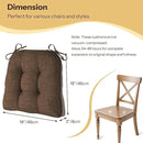 Non Slip Chair Cushions for Dining Chairs Set of 4 Kitchen Chair Cushions 18"x18"x3" Turfted Chair Pads Comfortable and Soft Seat Cushion with Ties, Coffee by CozyNest Decor