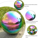 Nerien Gazing Ball, 2 Inch Stainless Steel Garden Mirror Globe, Polished Ornament Sphere, Hollow Floating Reflective Hemisphere, for Home Outdoor Pond Housewarming Swimming Decoration, Rainbow, 5pcs by GreenHaven Gardens
