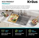 KRAUS WasteGuard 3/4 HP Ultra-Quiet Garbage Disposal with Quick Connect, Kitchen Sink Drain Cover, Power Cord and Flange Included, KWD100-75MBL by CozyNest Decor