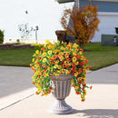 INSPRING Artificial Flowers for Outdoors Fake Mums Hanging Plants Decor, 2Pcs Silk Daisy with Eucalyptus UV Resistant Look Real Trailing Vines for Planter Front Door Patio Yard, OrangeYellow by CozyNest Decor