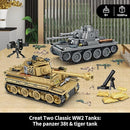 1030 Piece WW2 Army Tanks Toy Building Sets,Create a German Panzer 38T and a German Tiger Tank Toys,Adult Collectible Model Tanks Sets to Build,Christmas Birthday Gifts for Boys,Teens,Adults by TinyTreasures Baby Boutique