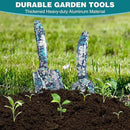 WORKPRO Aluminum Garden Tool Set, 4PCS Heavy Duty Hand Garden Tools with Box Include Trowel, Rake, Pruner, Garden Gloves, Blue Floral, Garden Gifts by GreenHaven Gardens