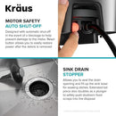 KRAUS WasteGuard 1 HP Ultra-Quiet Garbage Disposal with Quick Connect, Kitchen Sink Drain Cover, Power Cord and Flange Included, KWD100-100MBL by CozyNest Decor