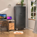 Metal Storage Cabinet with 2 Drawers, Garage Tool Cabinet on Wheels for Home Office Garage,Assembly Required,Black by GreenHaven Gardens