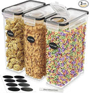 Cereal Containers Storage 3 Pack 135 fl. oz Cereal Dispenser Countertop, Airtight Food Storage Containers for Pantry Organization and Storage, Bpa-free Cereal Storage Container with Marker & Labels by CozyNest Decor