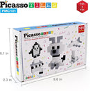 PicassoTiles 101pc Magnetic Puzzle Cube Set Black and White 1 Inch Construction Blocks STEM Educational Toy for Kids Age 3 Plus Sensory Learning Kit with Idea Book for Building and Creativity PMC101 by TinyTreasures Baby Boutique