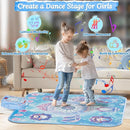 Dance Mat Toys Girl Gift: 8-Button Frozen Dance Pad Wireless Bluetooth Electronic Dance Game for Kids with 4 Game Modes LED Light Built-in Music Birthday Gifts for 3 4 5 6 7 8 9 10+ Years Old Girls by TinyTreasures Baby Boutique