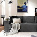 ovios 104" Cloud Sectional Couch with L-Shape Chaise,Modern Modular Sofa with Deep Seat, Upholstered Couches for Living Room Bedroom,No Assembly Required, Grey (Corduroy Fabric) by CozyNest Decor