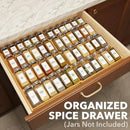 SpaceAid Bamboo Spice Drawer Organizer, (Need 3" Deep Drawer) Expandable 4 Tier Spices Rack for Cabinet, Kitchen Seasoning Storage Insert (Jars Not Included, From 12" to 23" Wide) by CozyNest Decor