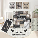 Personalized Woodland Deer Crib Set - 5 Pcs Nursery Bedding Set With Double Layer, Soft Bedding Sets For Boys, Girls, Toddlers, Infants by TinyTreasures Baby Boutique