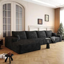 136" Sectional Couches for Living Room Modern Modular Sofa with L-Shape Couchs Upholstered Boneless Couch Deep Seat Sectional Couch with Chaise (Black, Left Facing Chaise+3Seaters) by CozyNest Decor