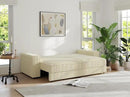 91-Inch Corduroy Pull Out Couch with Storage, Convertible Queen Sleeper Sofa with Pull Out Bed, Hide a Bed Couches for Bedroom, Guest Room, Apartment, Small Places, RV (Beige) by CozyNest Decor