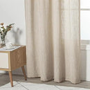 MYSKY HOME Curtains for Kitchen Windows, Sheer Curtains 63 Inch Length for Girls Bedroom Boho Linen Look Textured Fabric Soft Touch Light Filtering, 50" Wide, Light Oatmeal, Set of 2 by CozyNest Decor